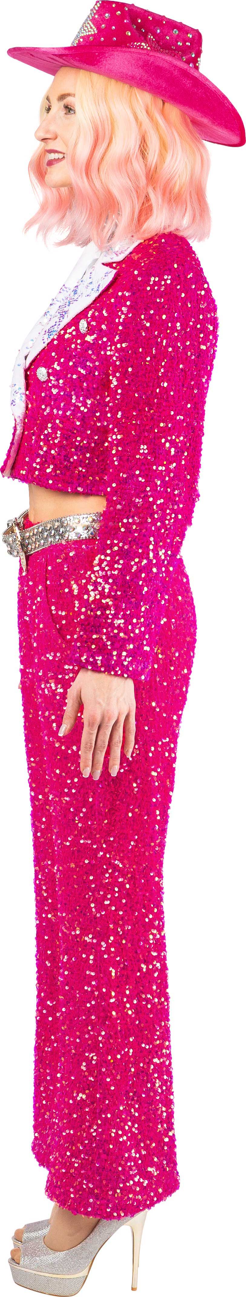 Pantalon à paillettes, fuchsia