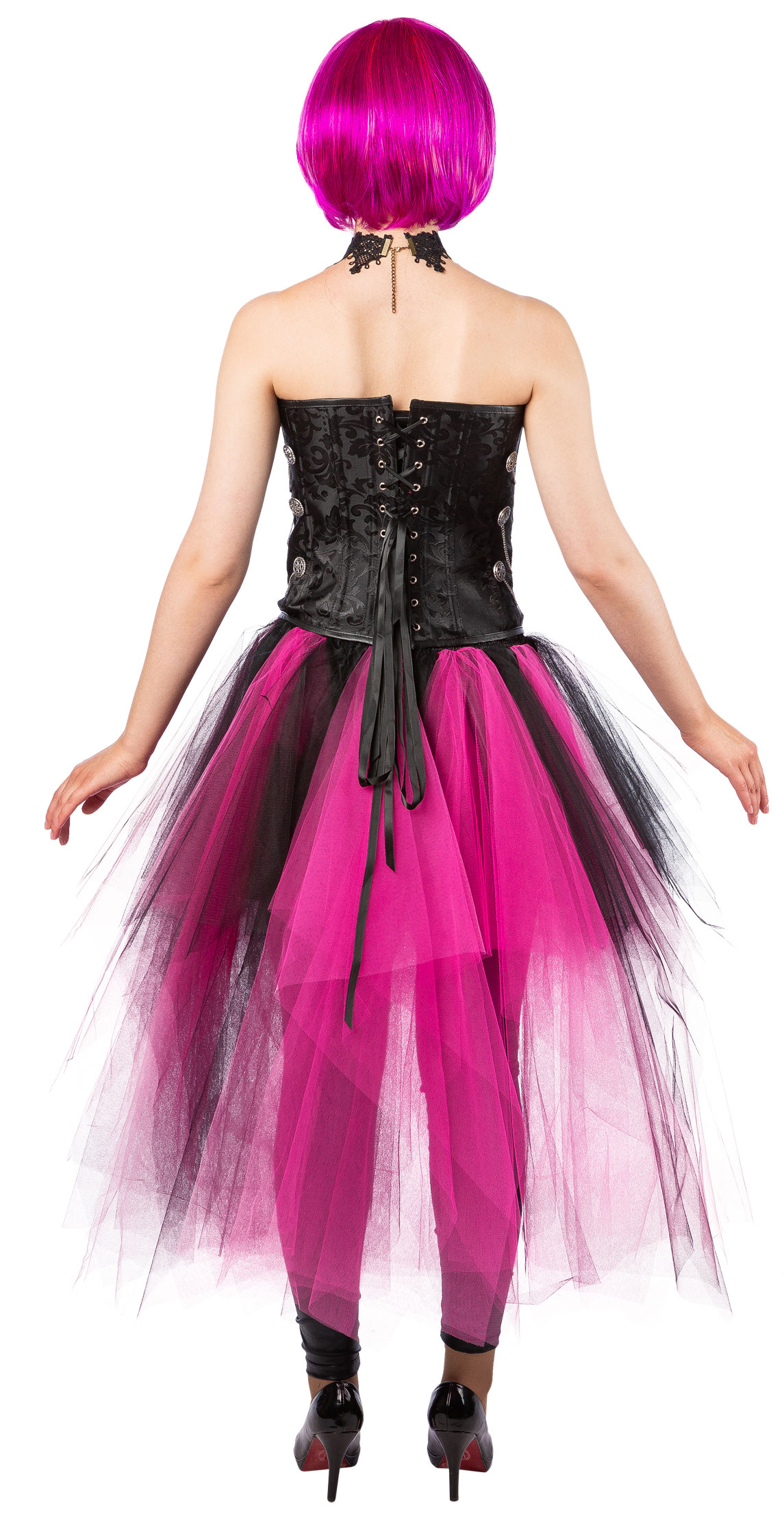 tutu vokuhila, fuchsia/black