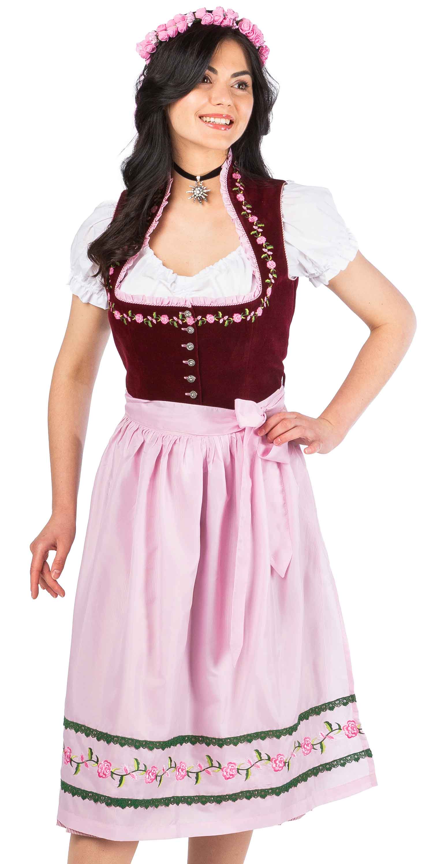 Dirndl "Mitzi", braun-rosa