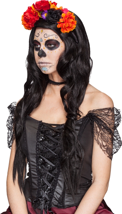 Headband with colored flowers