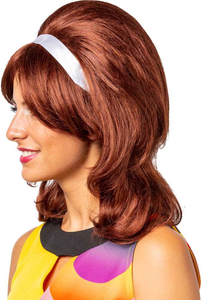 Ladies wig 70s with white band