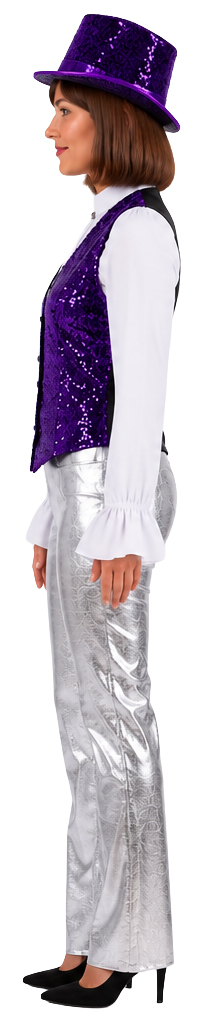Gilet à paillettes pour femme, violet