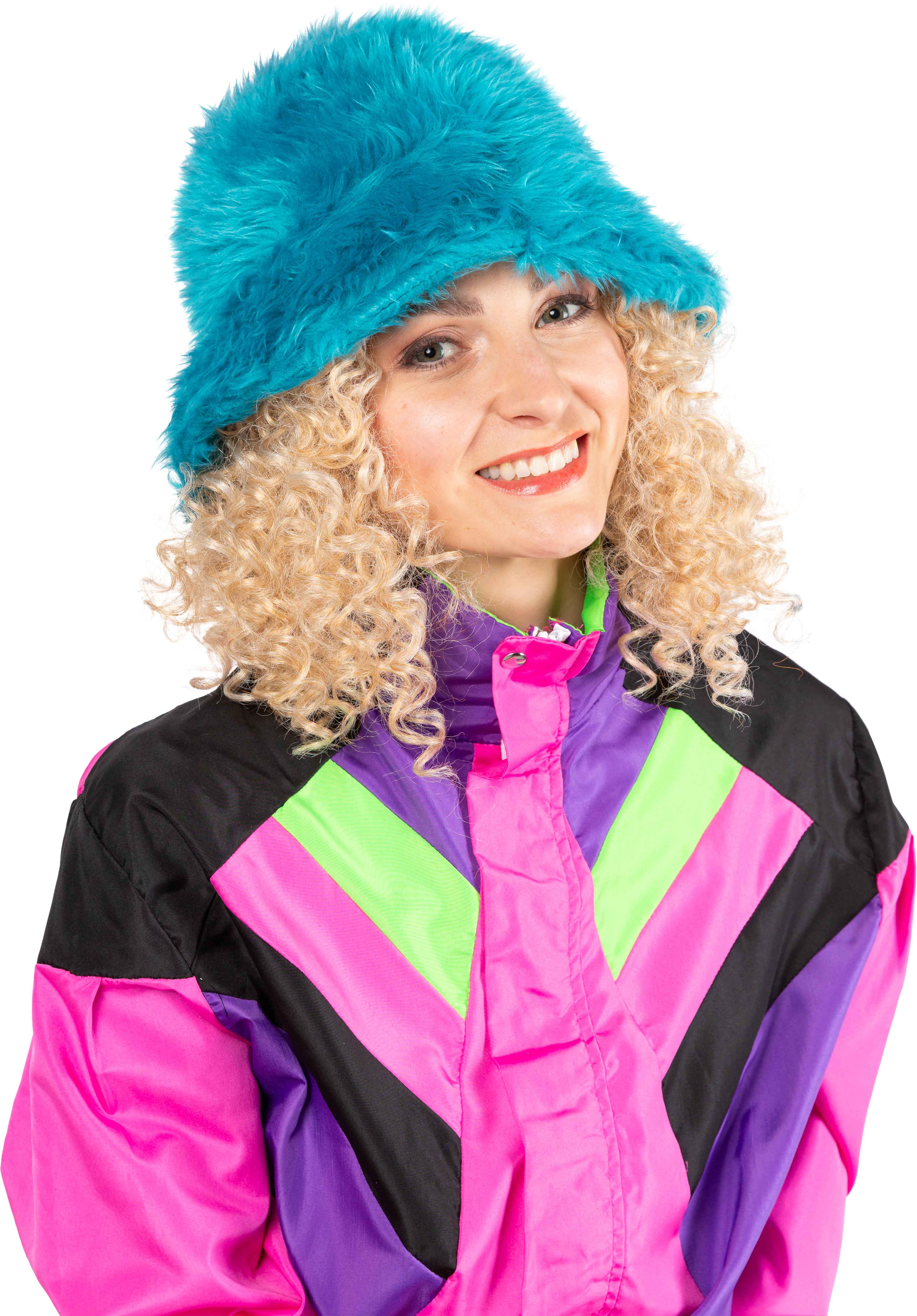 Fischermütze Fell, türkis