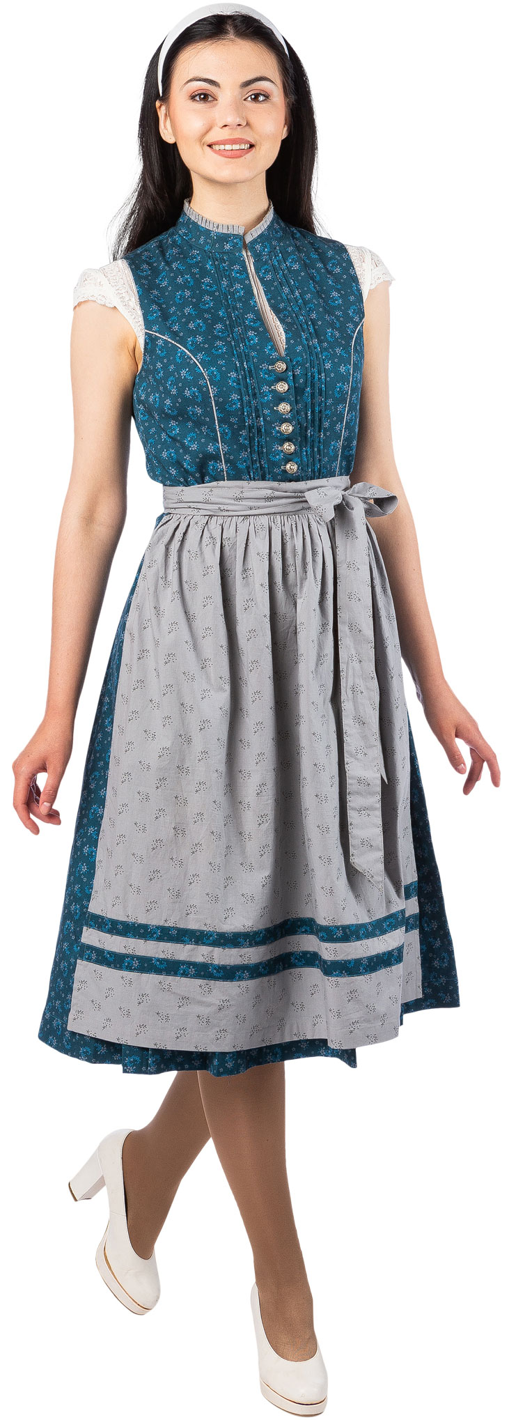 Dirndl « Maeva » bleu-gris