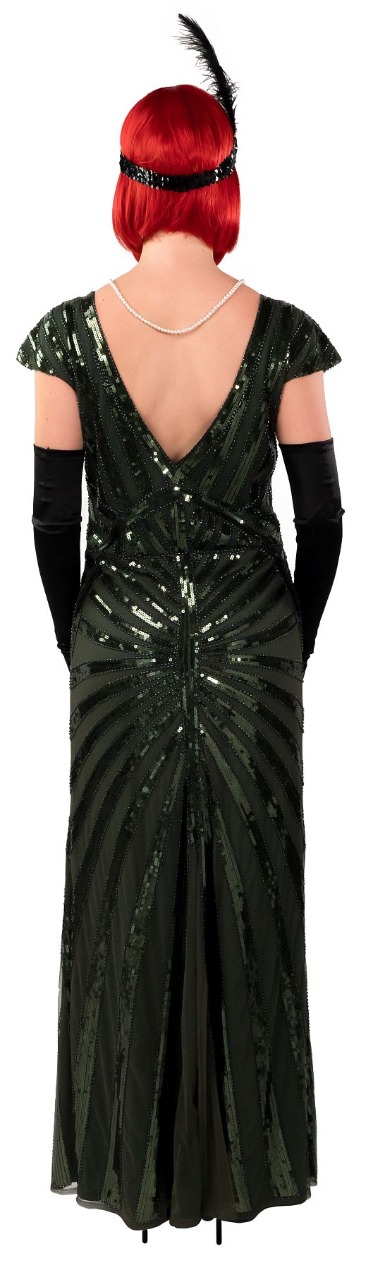 Sequins long dress, green