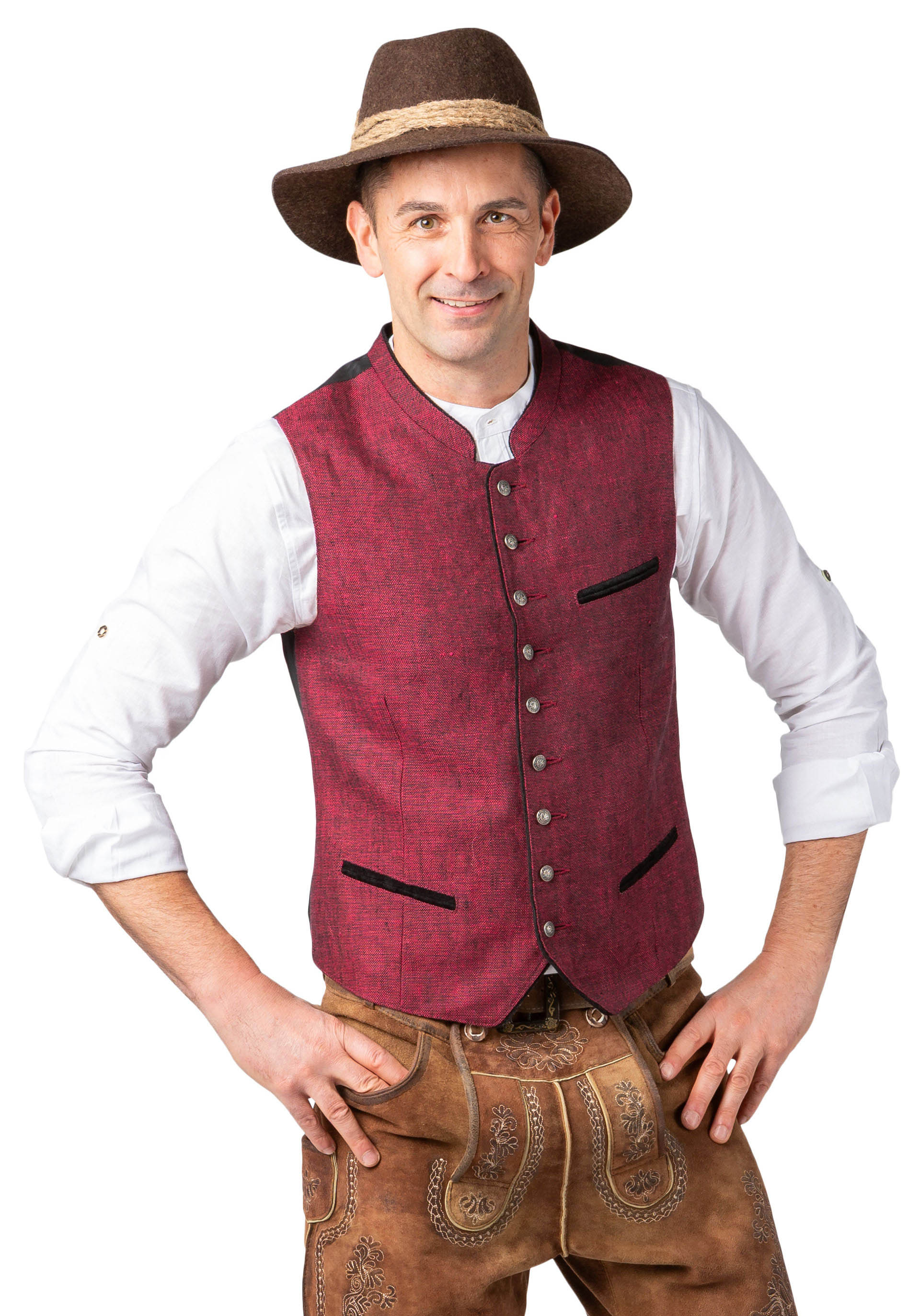Gilet "Berghutten", rouge vin