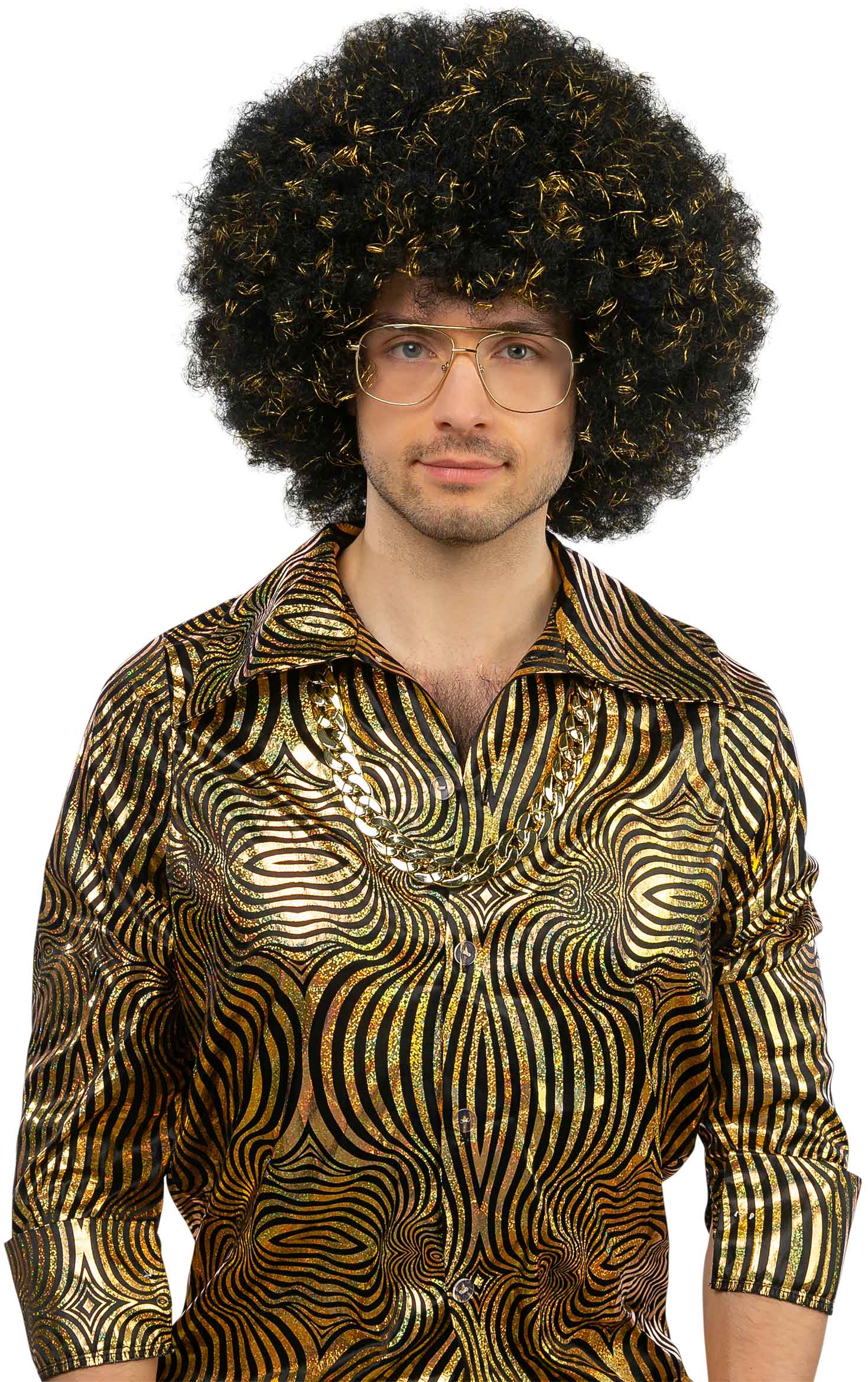 Wig "Denlow", black/gold