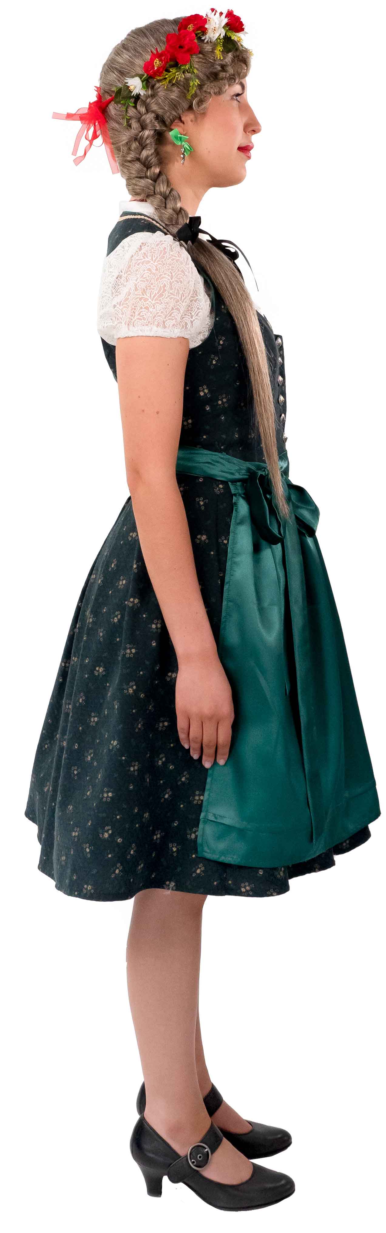 Dirndl Midi mit grüner Schürze