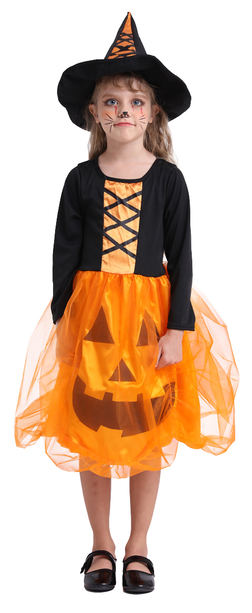 Costume enfant de sorcière citrouille