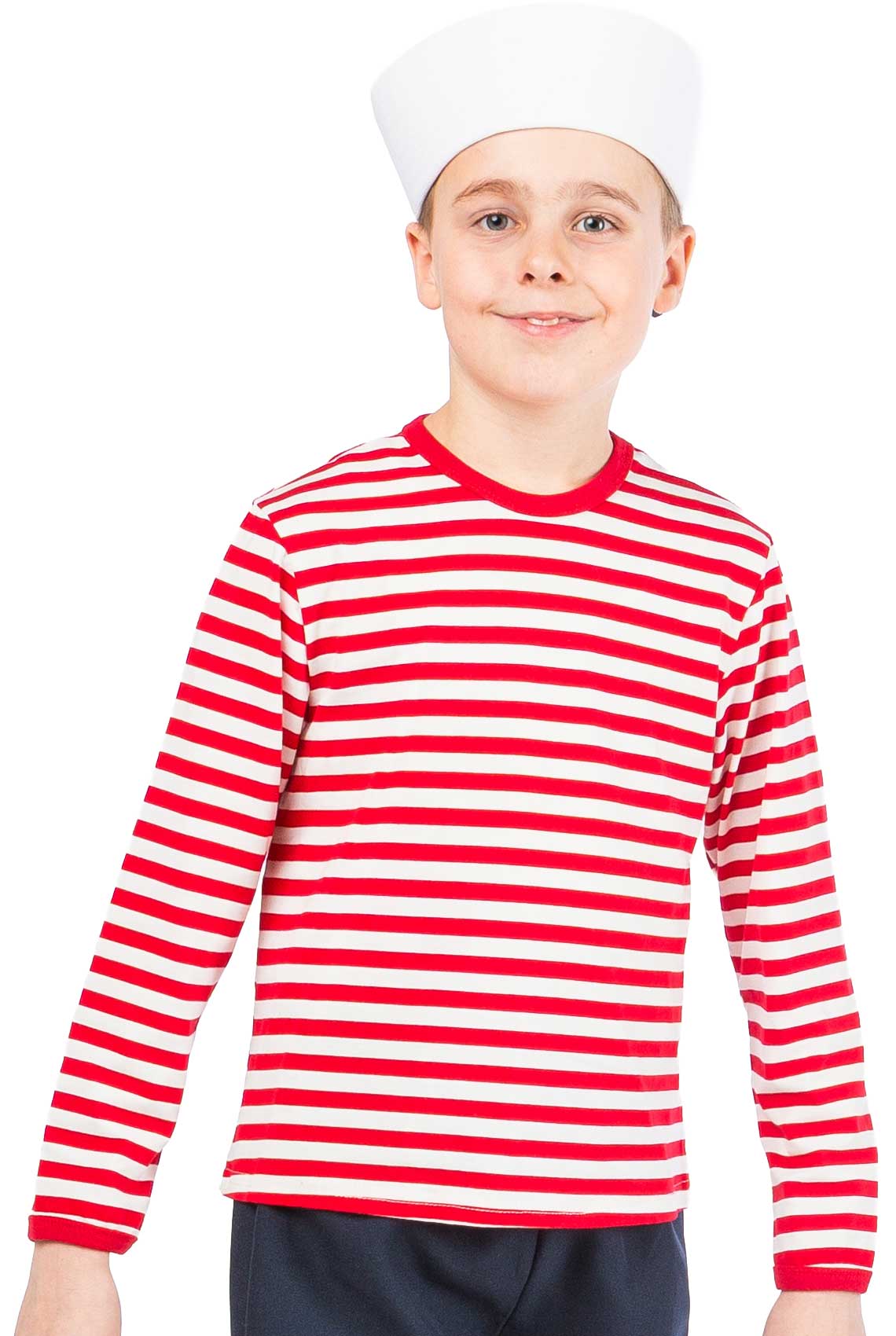 Children's striped jumper, red