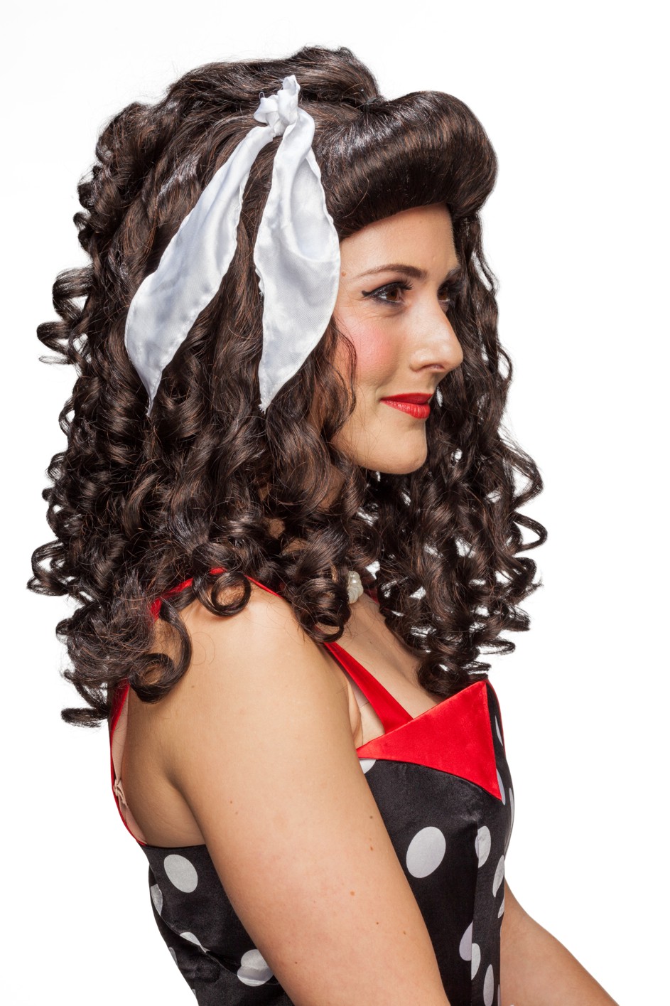 Longhair curl wig, dark brown