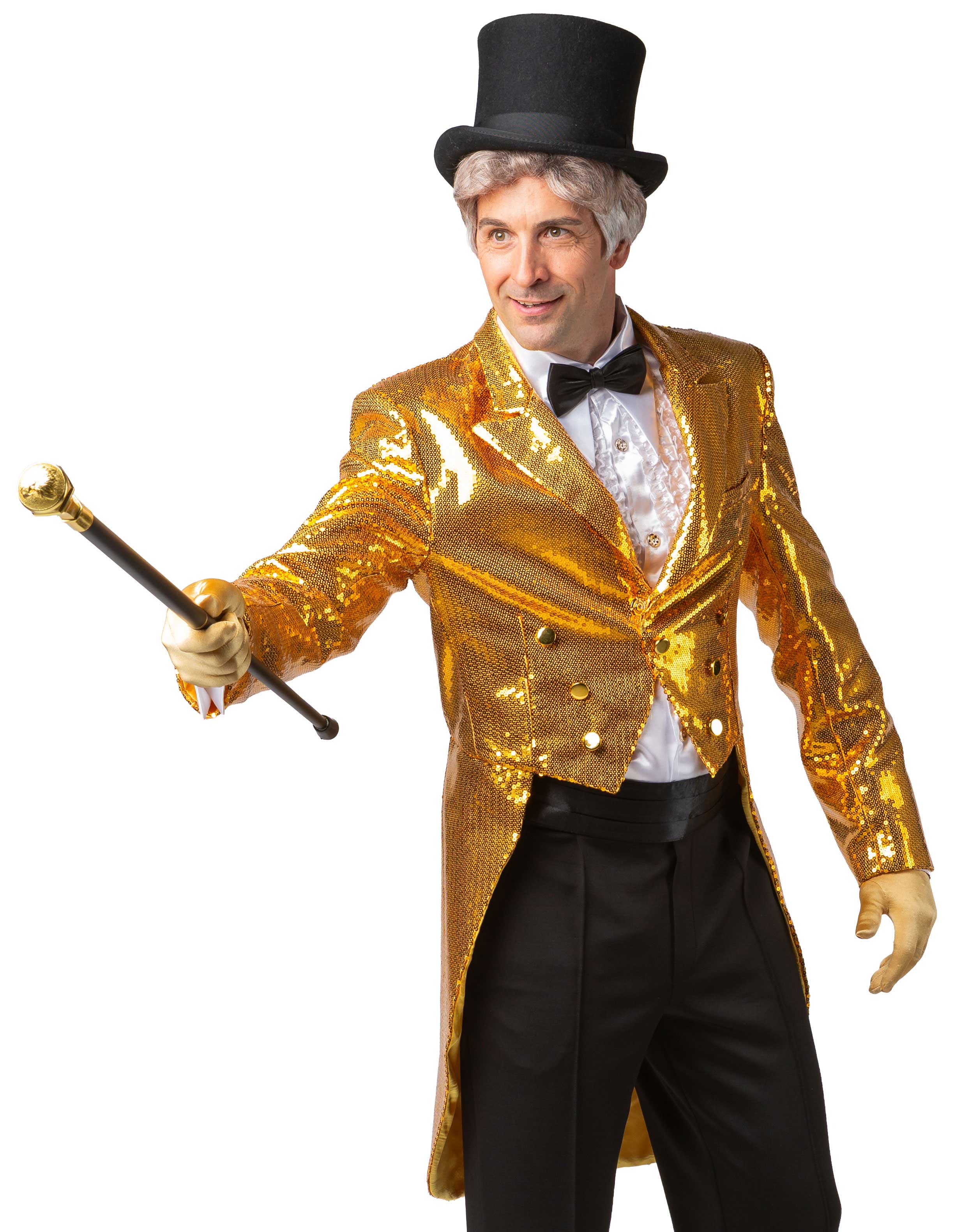 Mens tailcoat sequin, gold