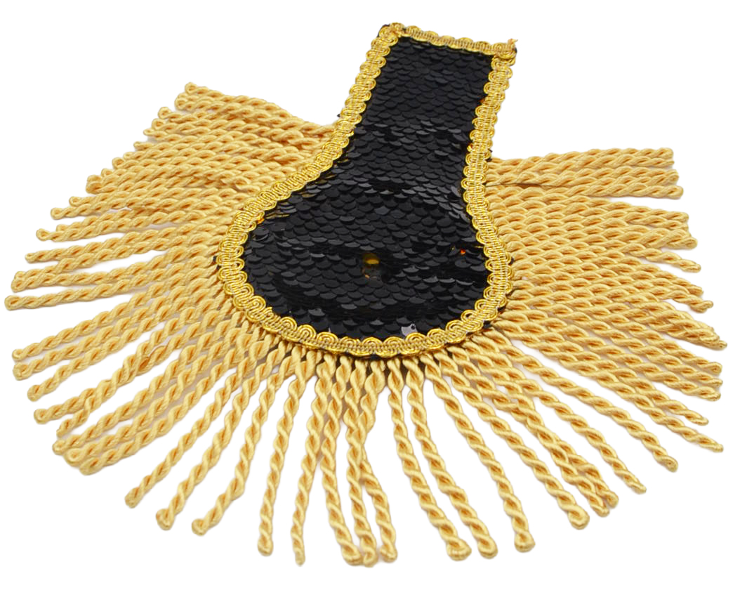 Pailletten-Epauletten, schwarz/gold
