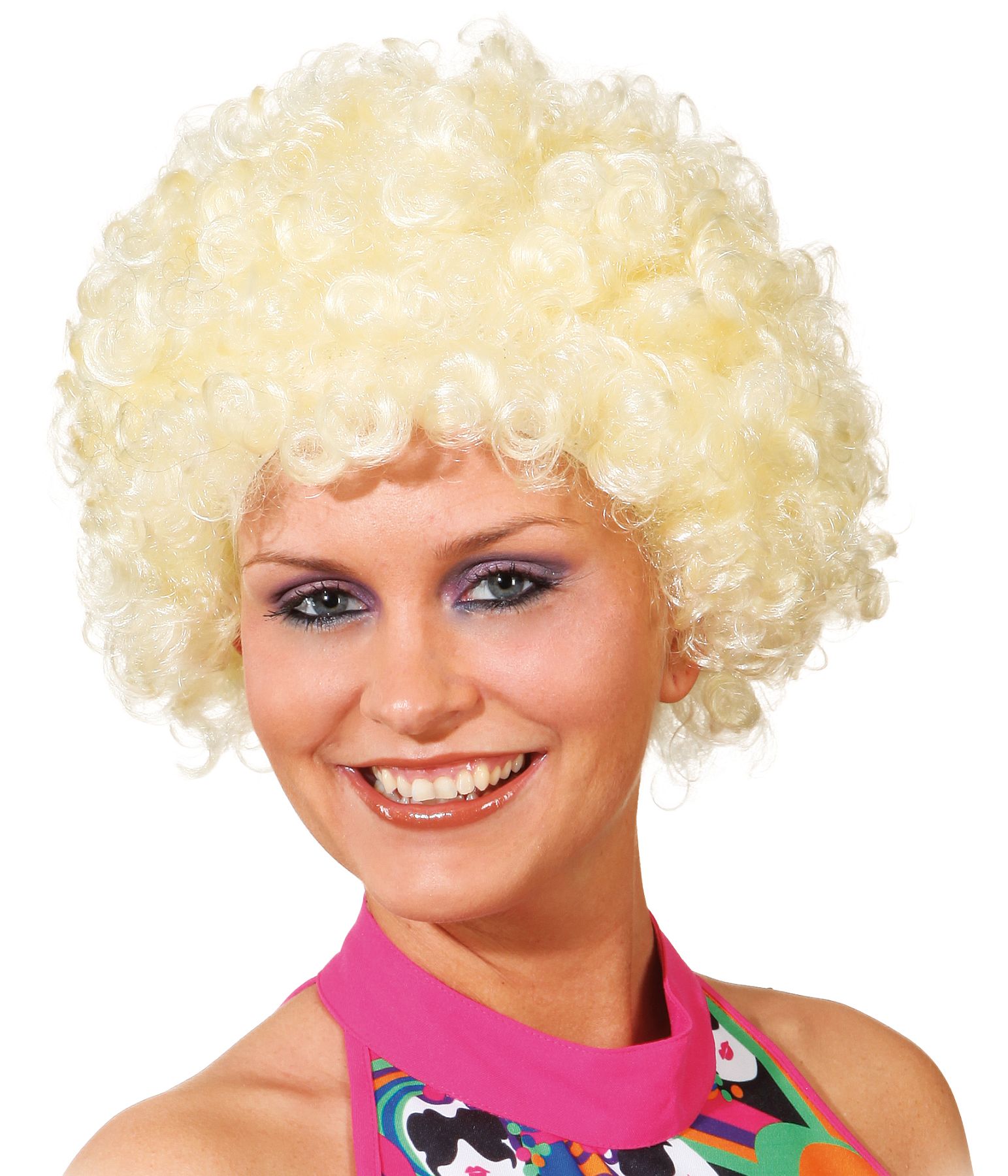 Small curl wig, blonde