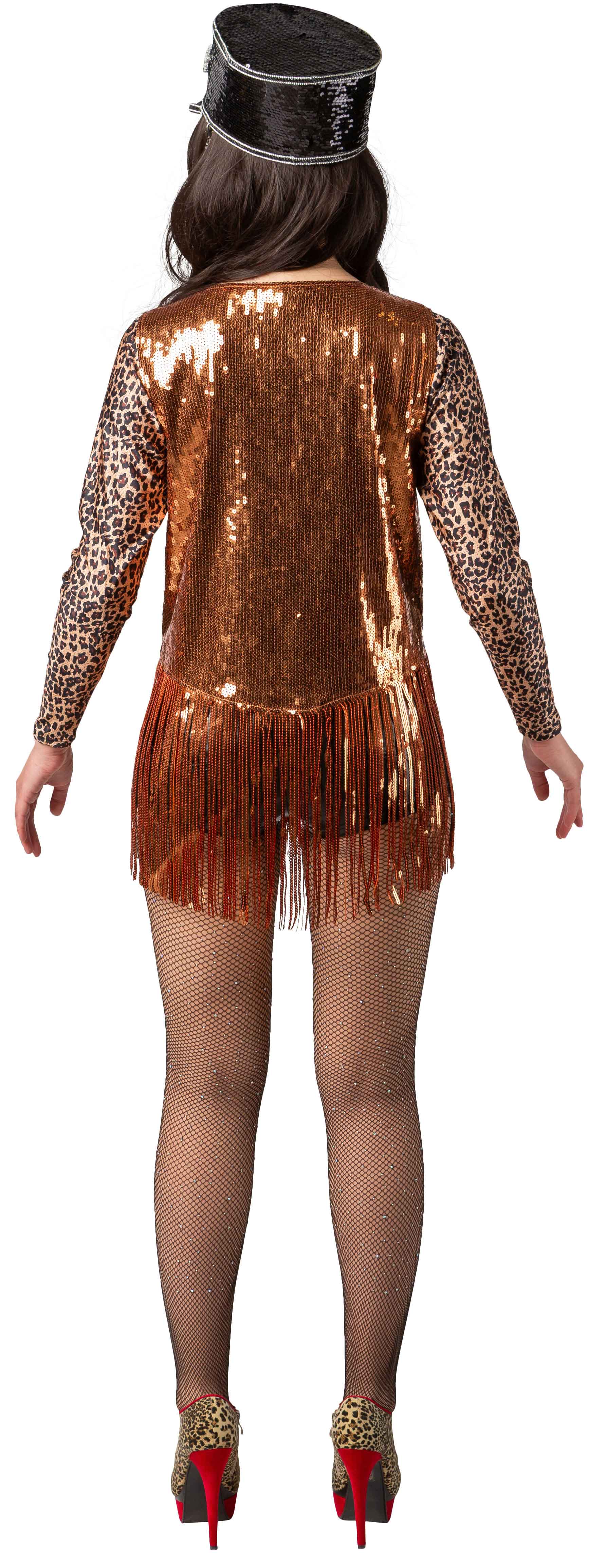 Paillettenweste, kupfer  -3XL/4XL