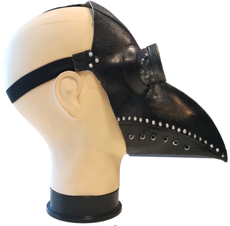 Maske Pestdoktor Vintage, schwarz 