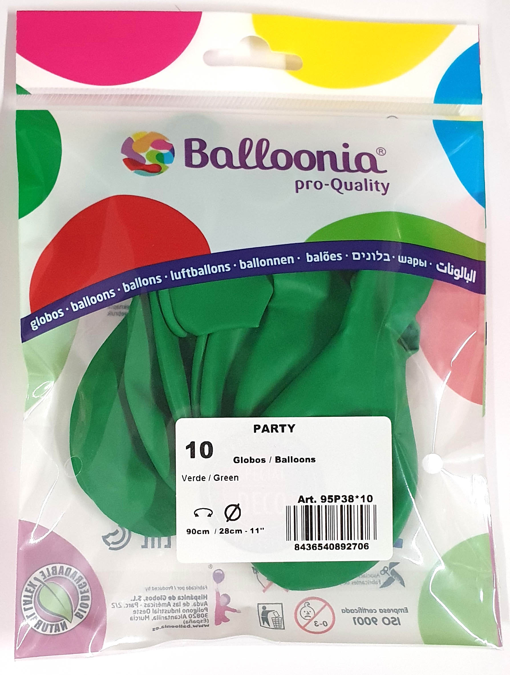Latexballon Karneval 10 Stück, grün