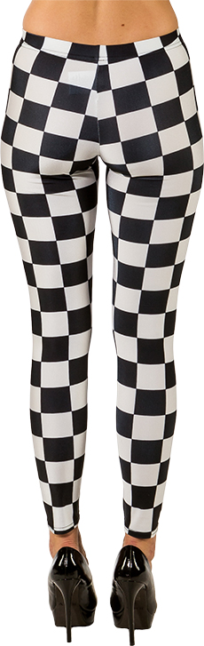 Leggings checkerer, black/white