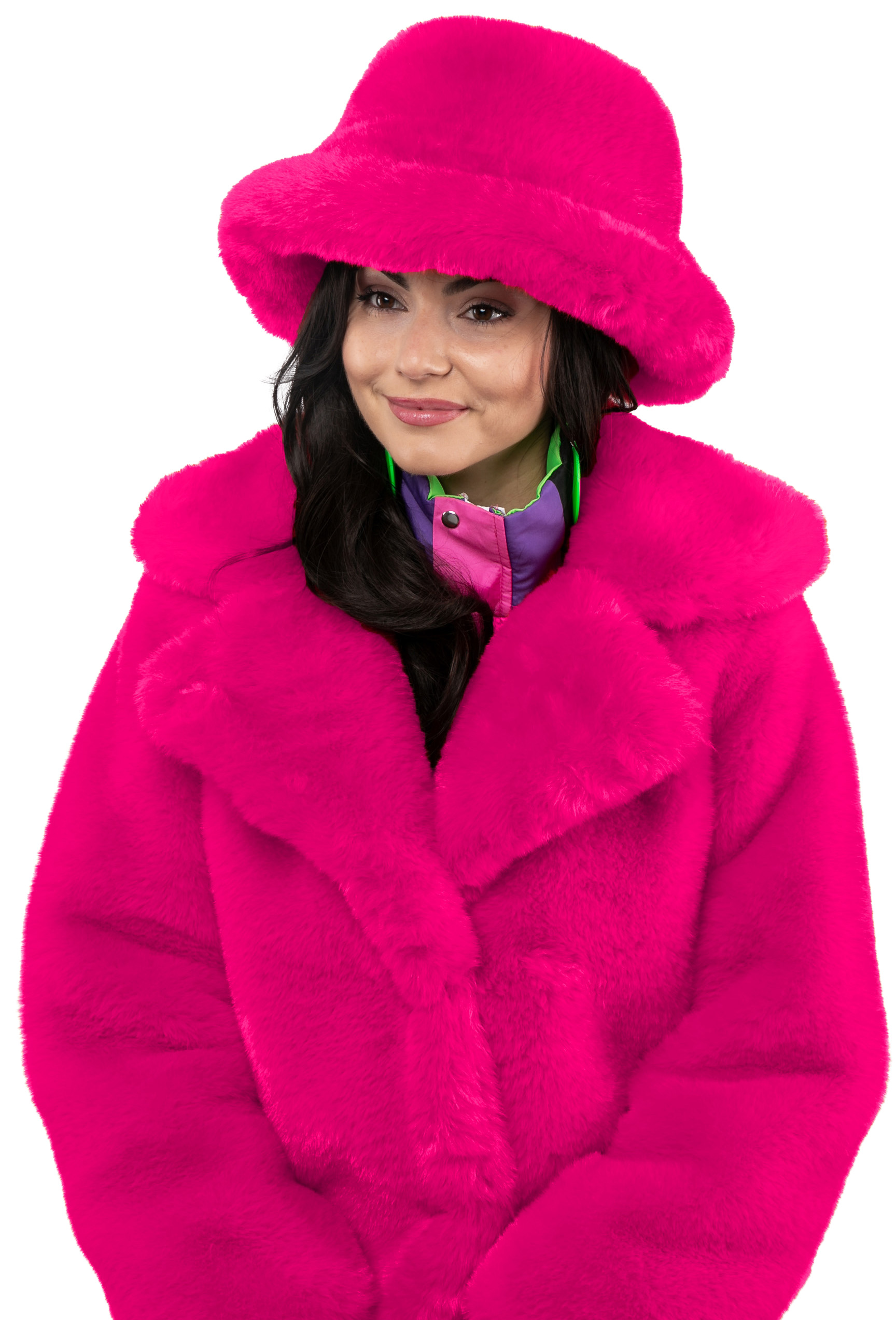Casquette de pêcheur peluche, rose