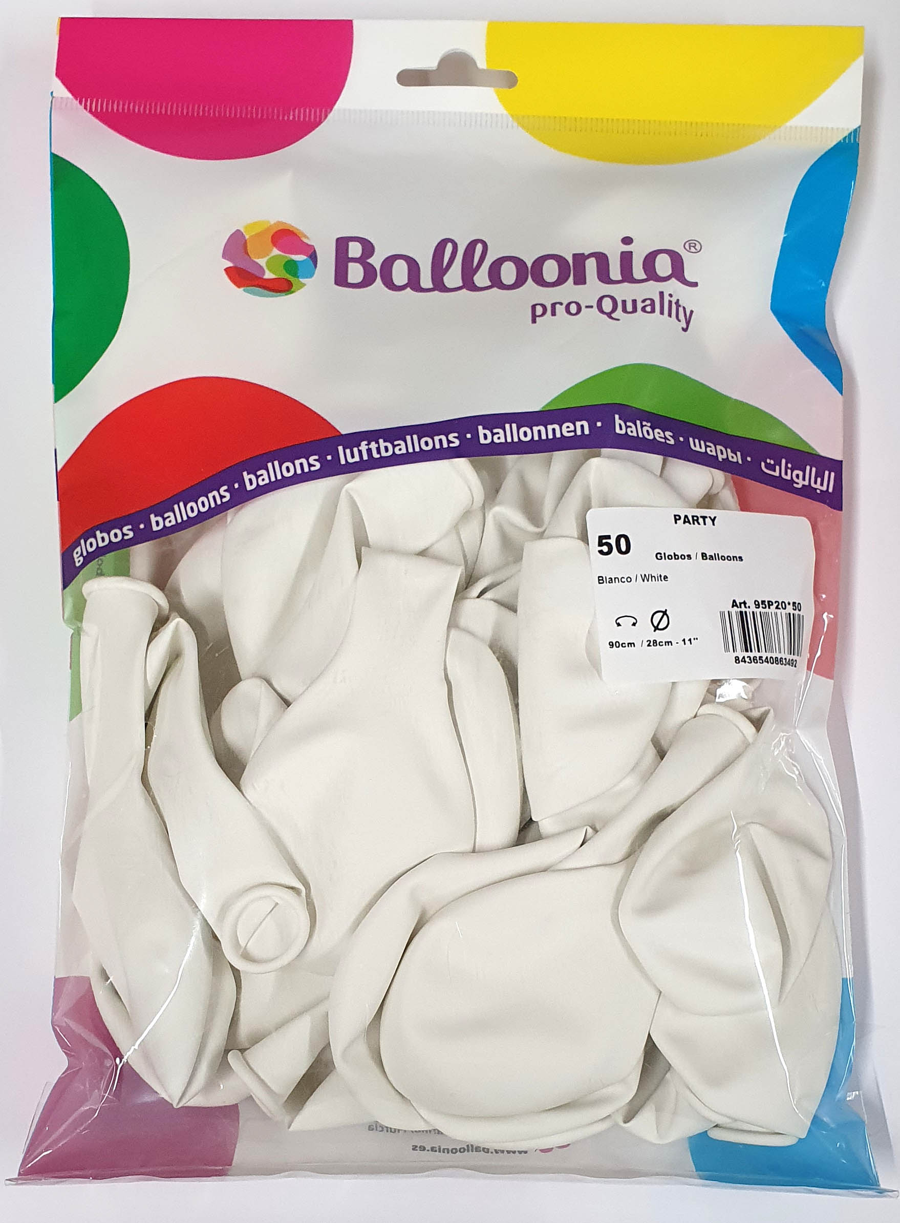 Latexballon Karneval 50 Stück, weiß