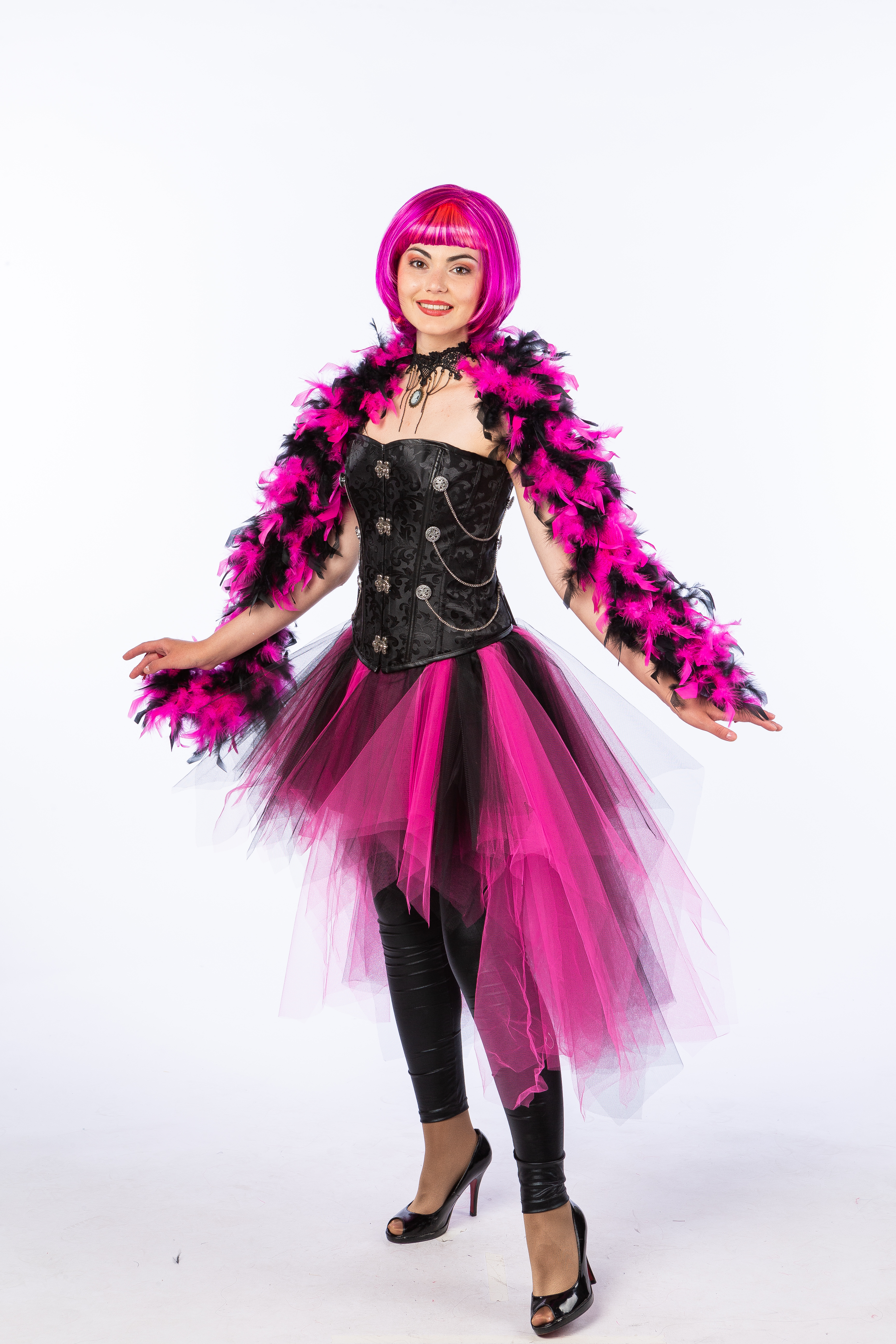 Tutu Vokuhila, fuchsia/schwarz 