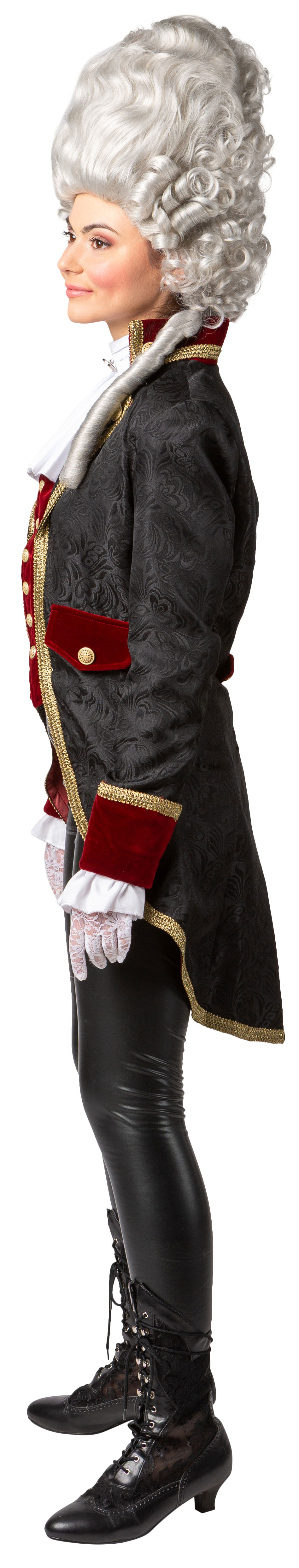 Frack mit Weste, schwarz-rot