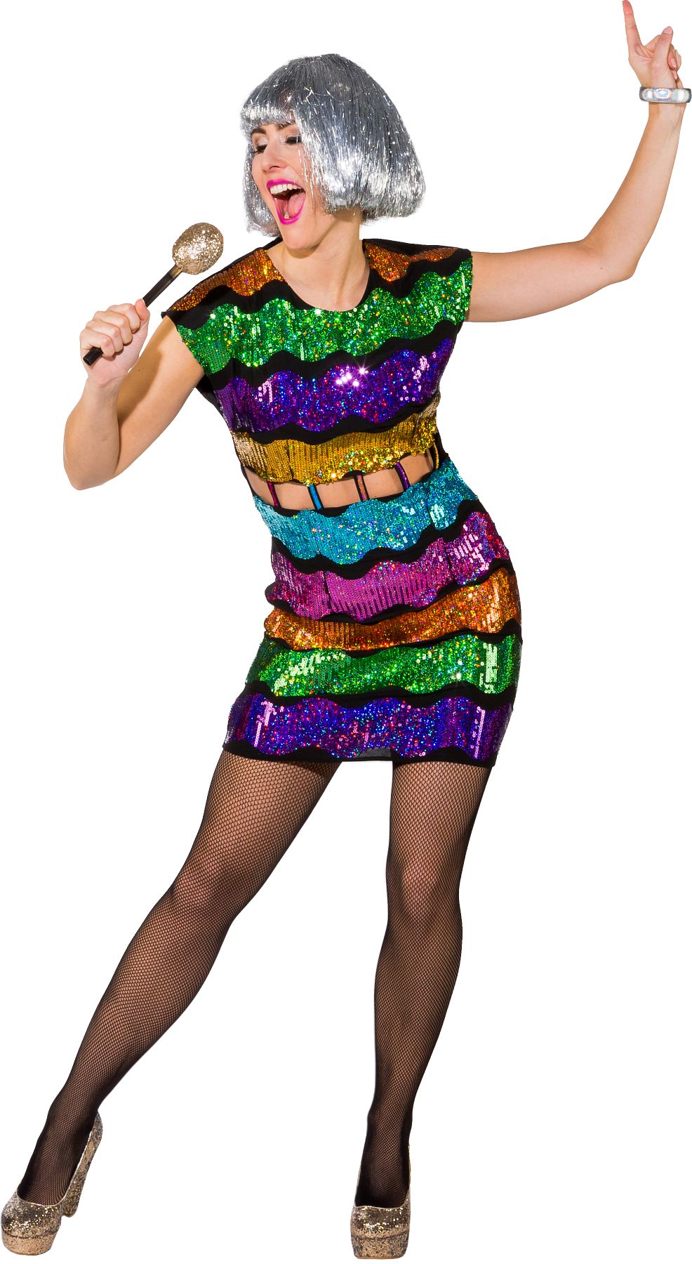 Sequined dress, multicoloured