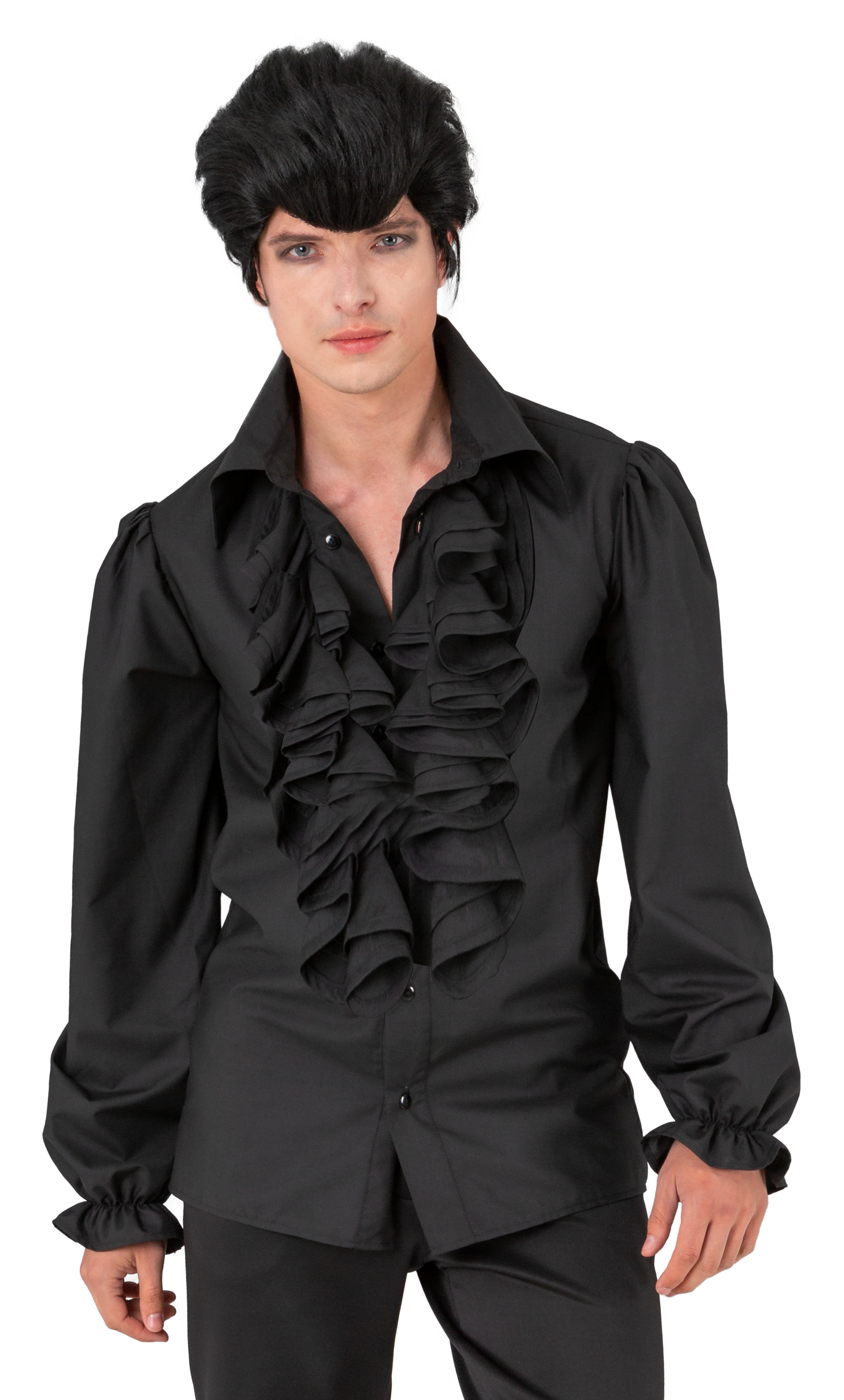 Shirt with long ruffle, white 
