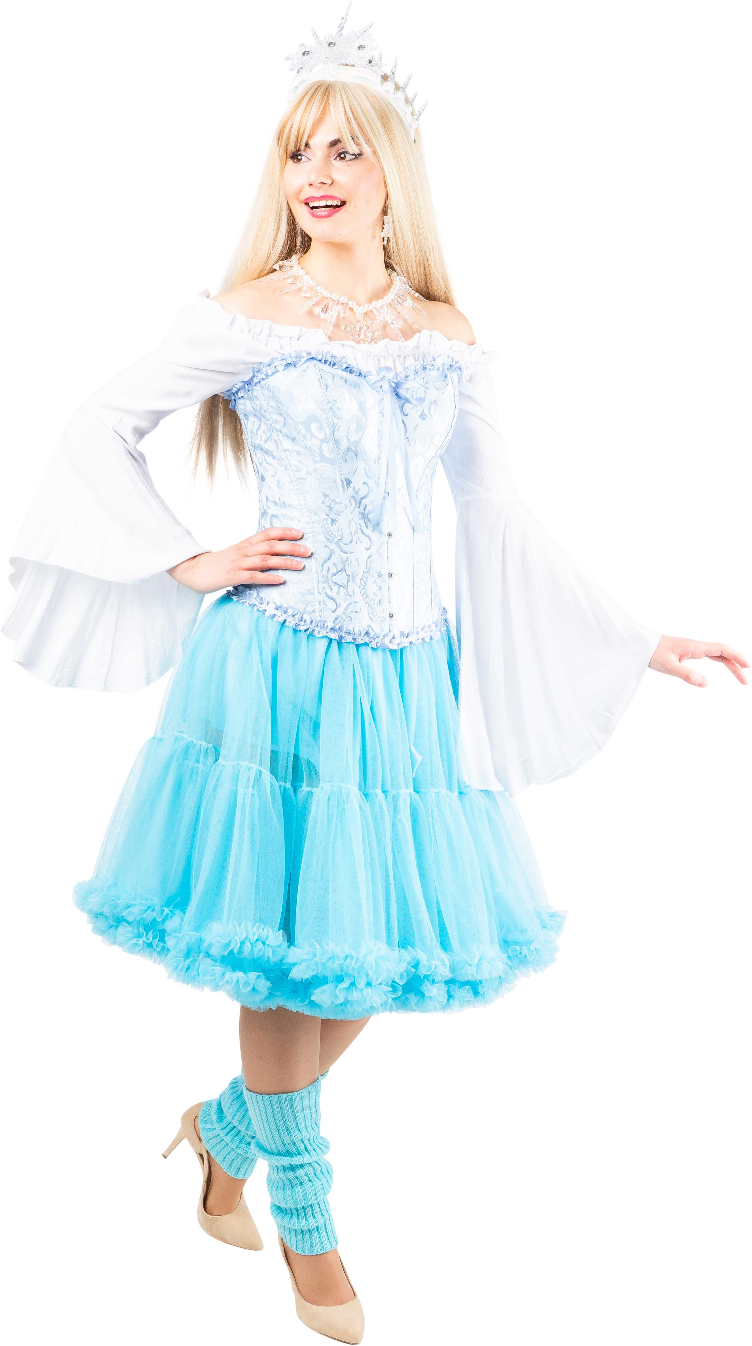 Long tutu with a frill, light blue