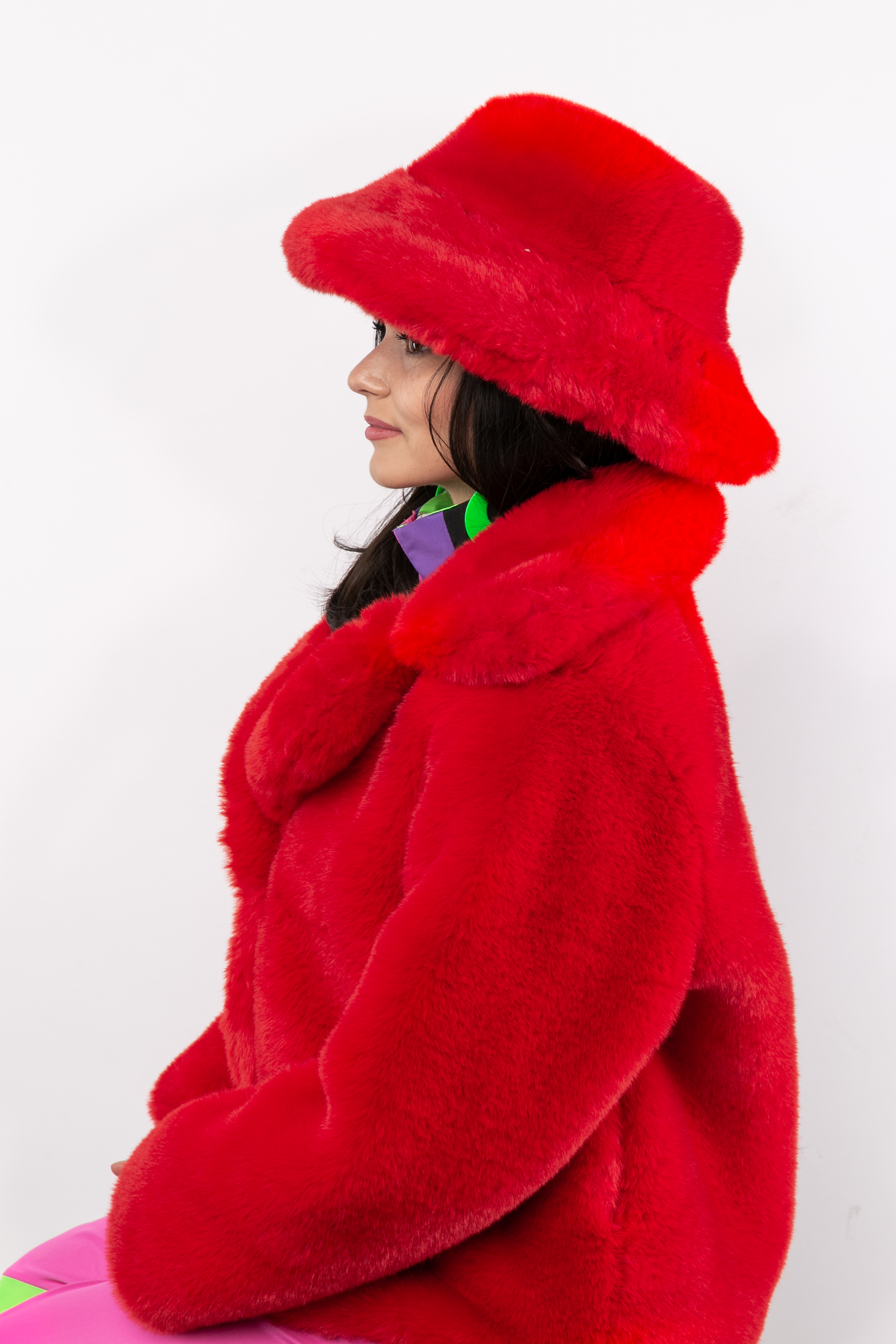 Casquette de pêcheur peluche, rouge