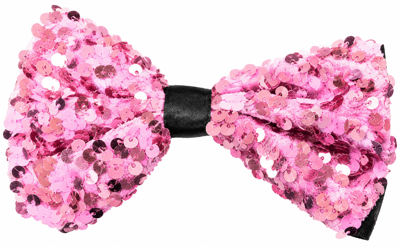 Noeud Premium à paillettes, rose