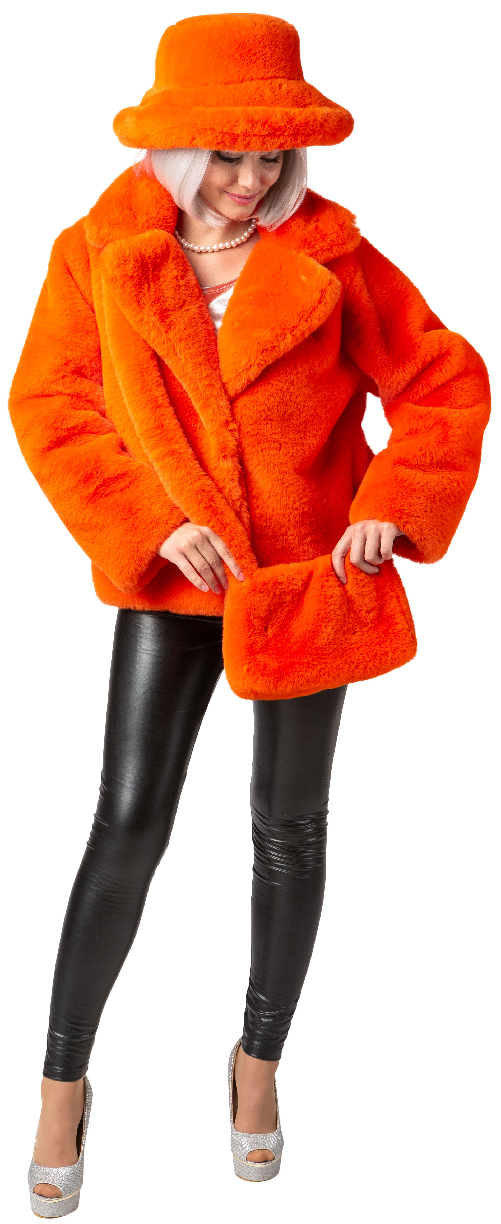 Veste en peluche, orange
