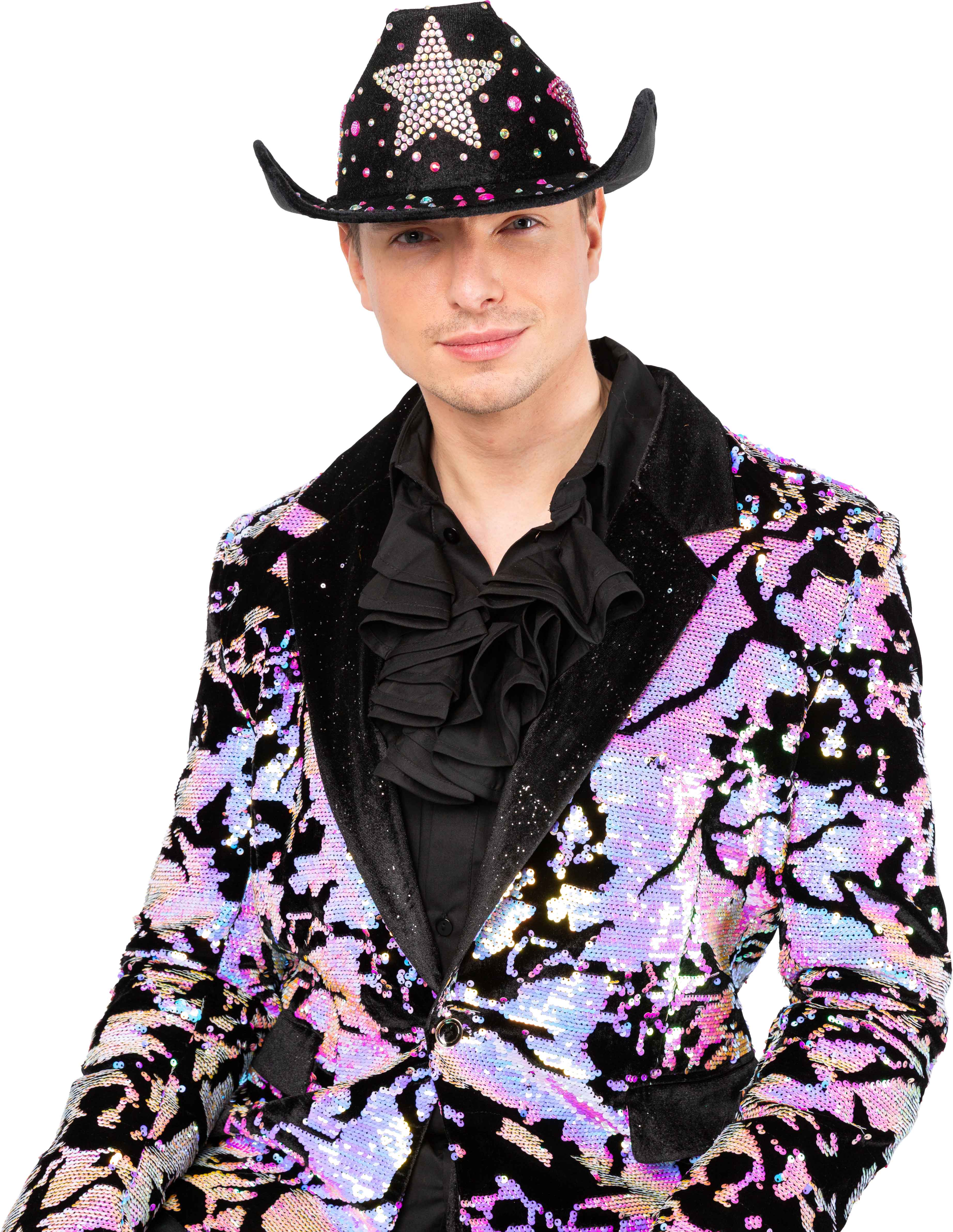 Star cowboy hat, black