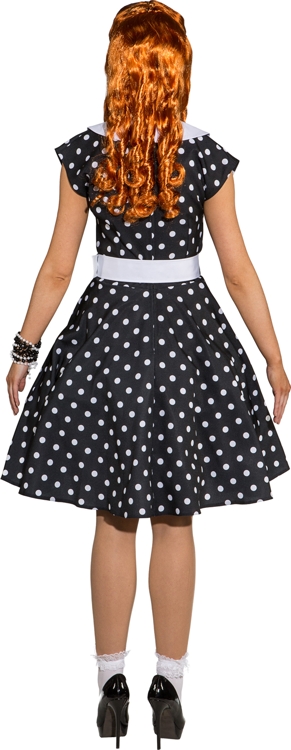 Rock'n roll dress black, white dotted