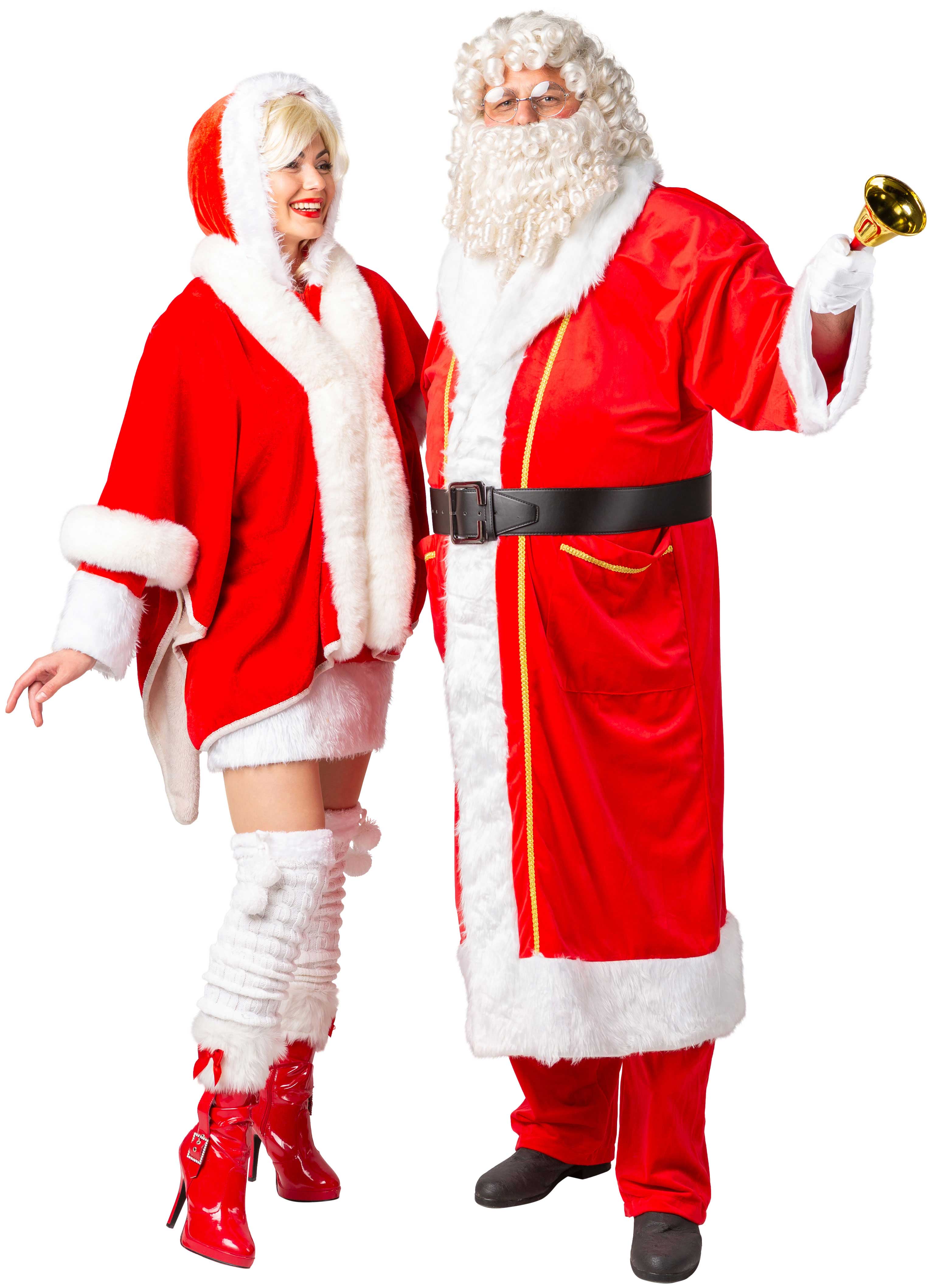 Manteau de Père Noël en velours, rouge clair