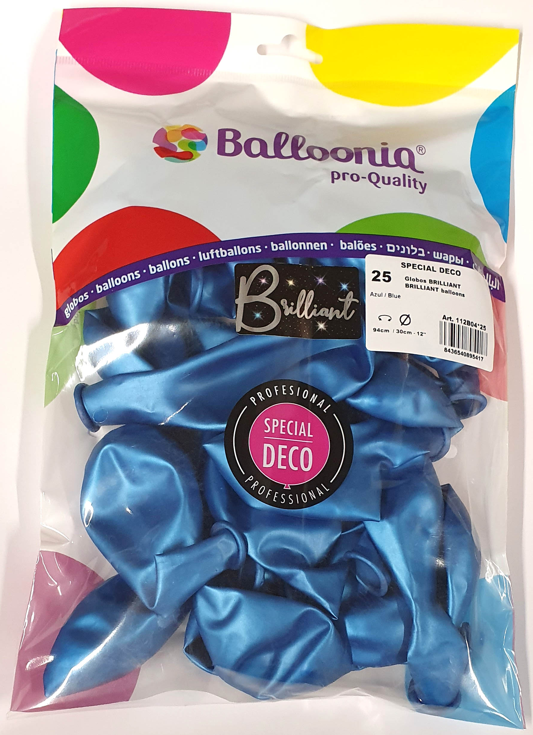 Latexballon Brilliant, blau 25 Stück