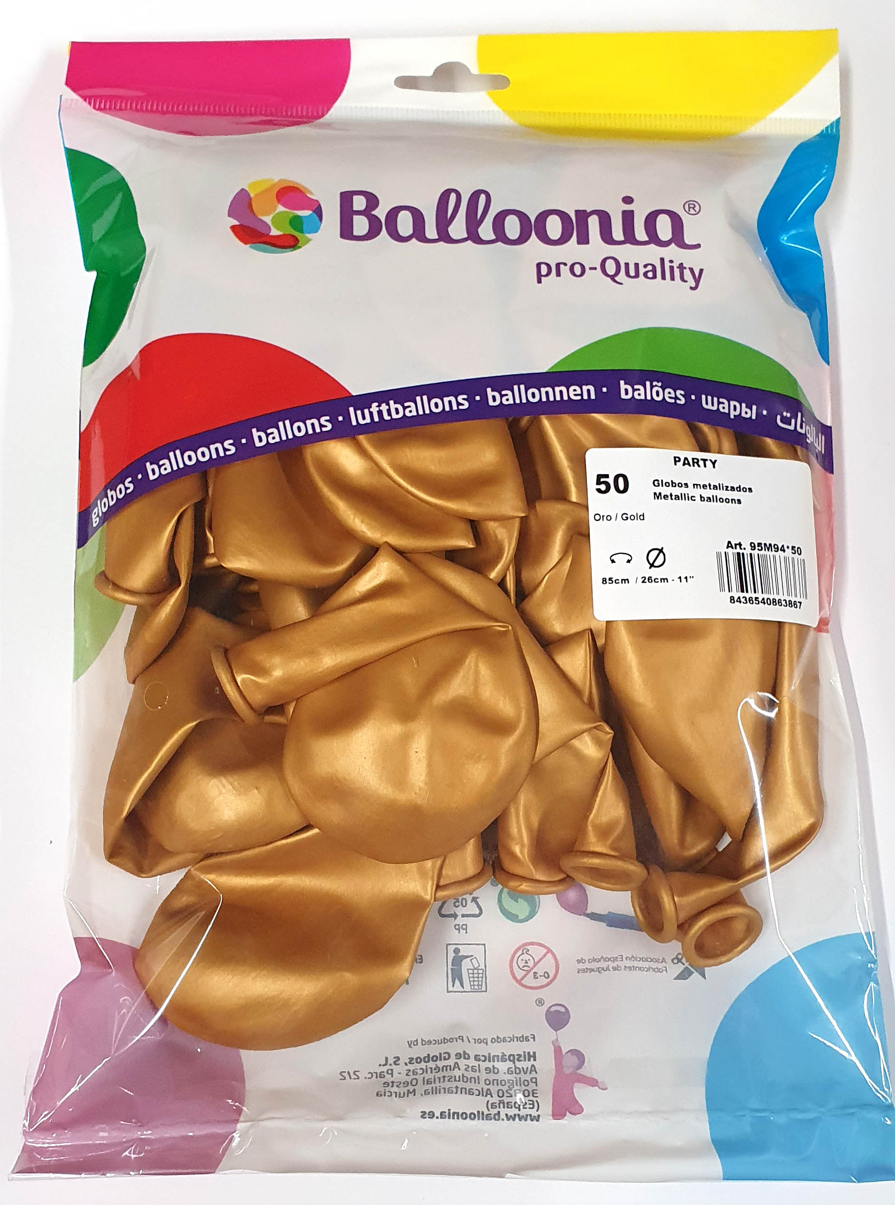 Latexballon Karneval 50 Stück, gold