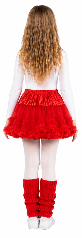 Kinderpetticoat mit Rüschchen, rot