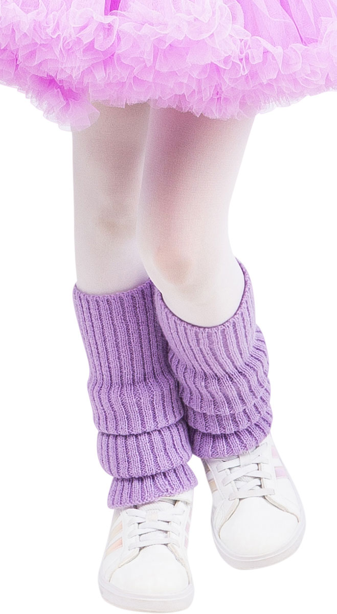 Leg warmers, knitted, 40cm, lilac
