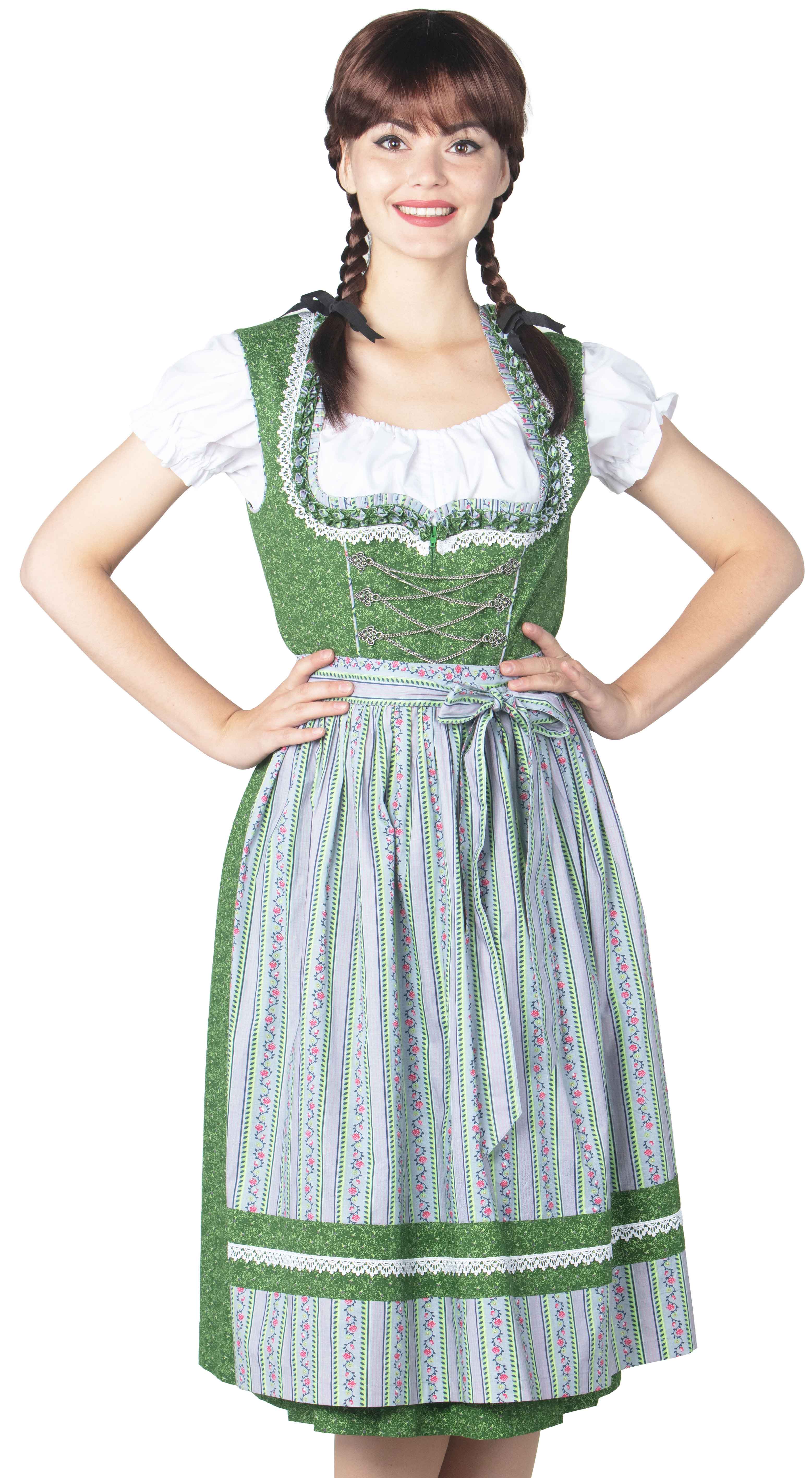 Dirndl "Lorelei" grün-grau