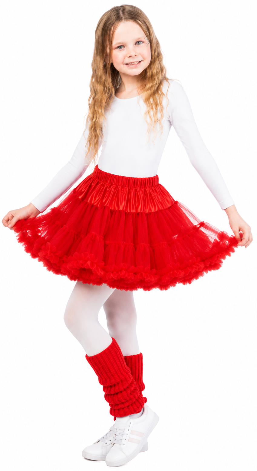 Kinderpetticoat mit Rüschchen, rot