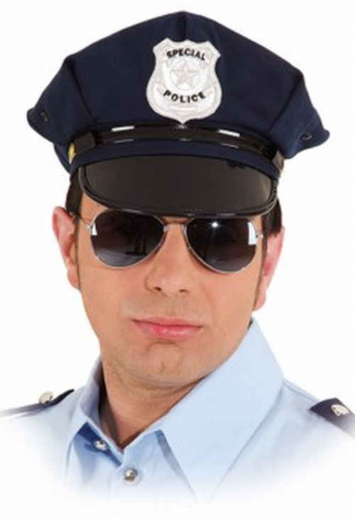 Amerikanische Polizeimütze, blau