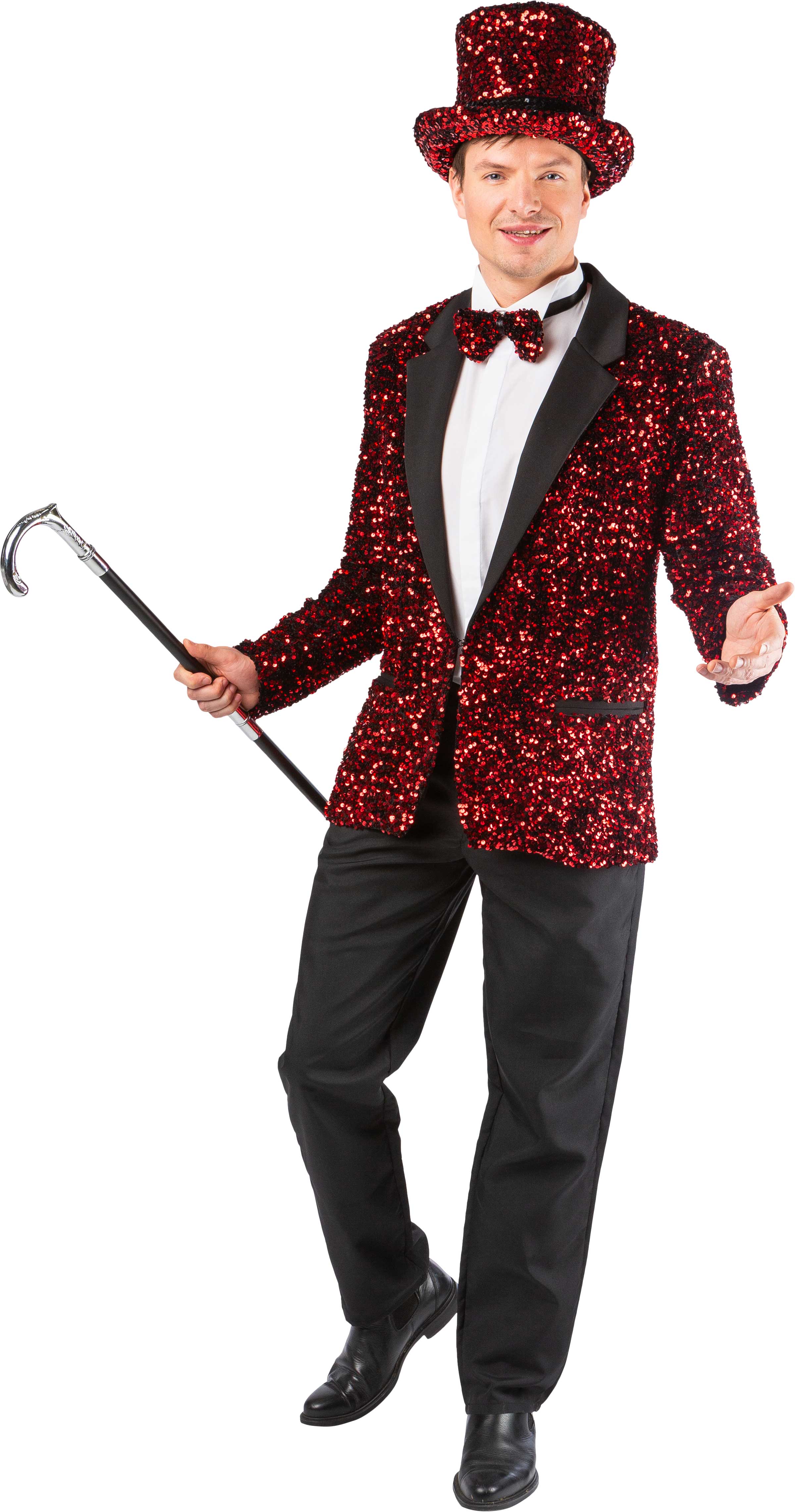 Herrenjacke Pailletten, rot