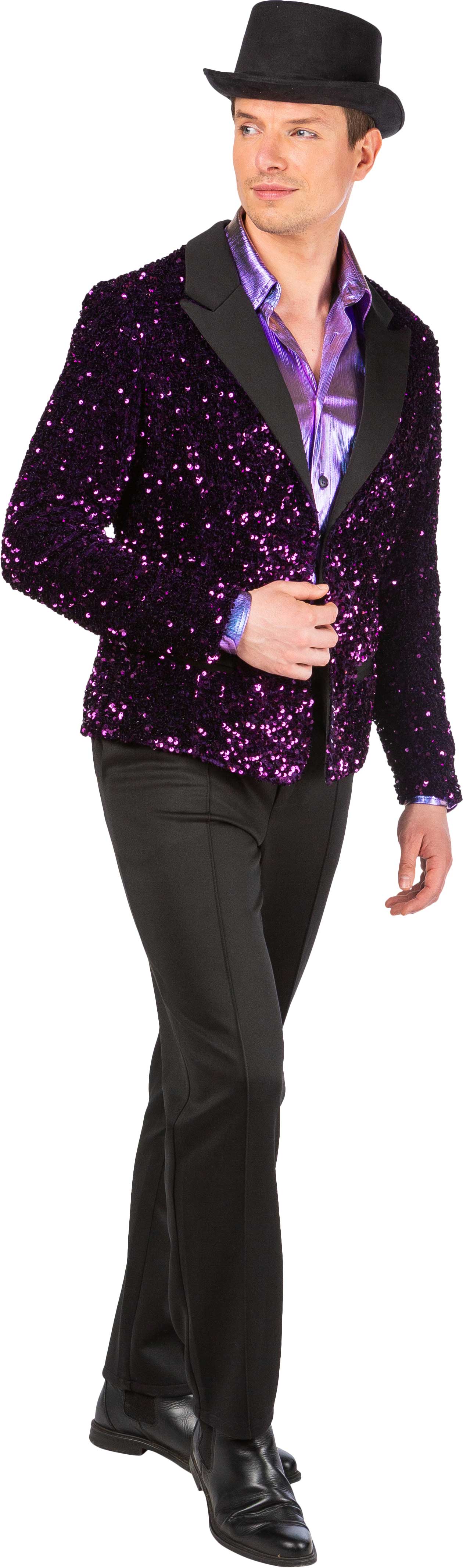 Herrenjacke Pailletten, lila