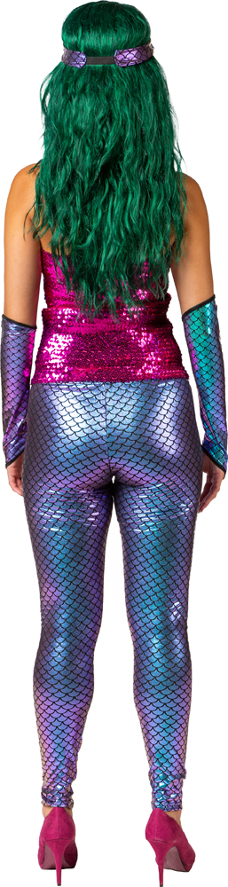 Leggings fish scales, bright-blue