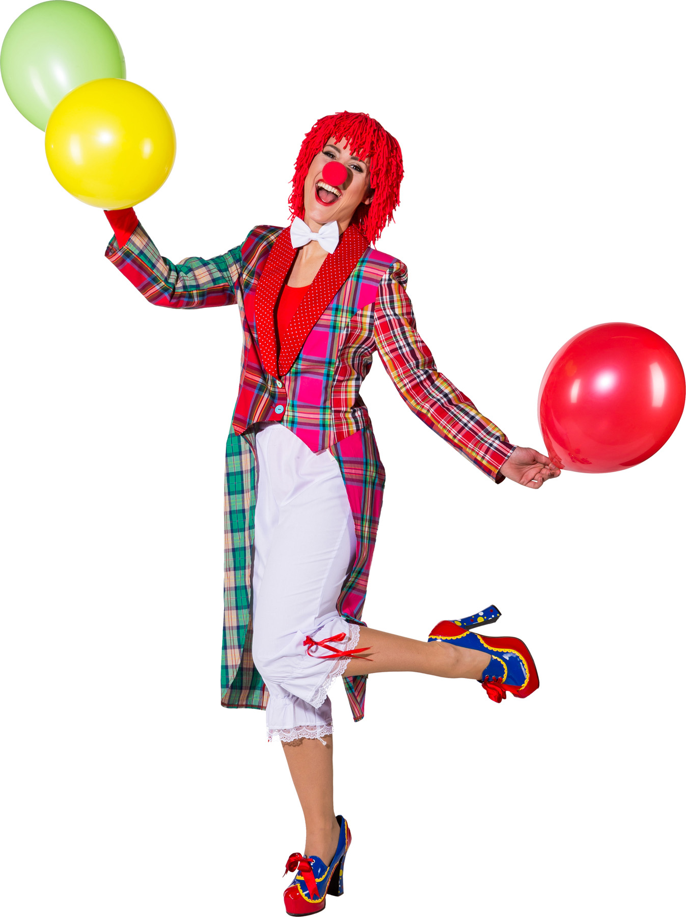 Frack Clown Damen, bunt 