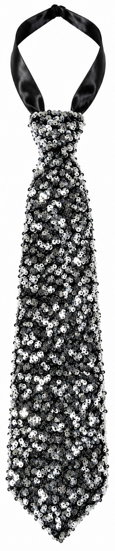 Premium sequinned tie, silver