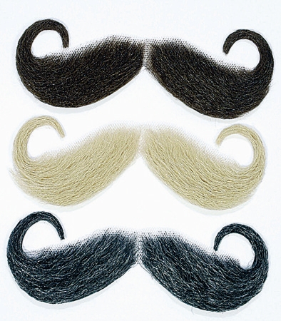 Moustache cheveux synthétiques, brun