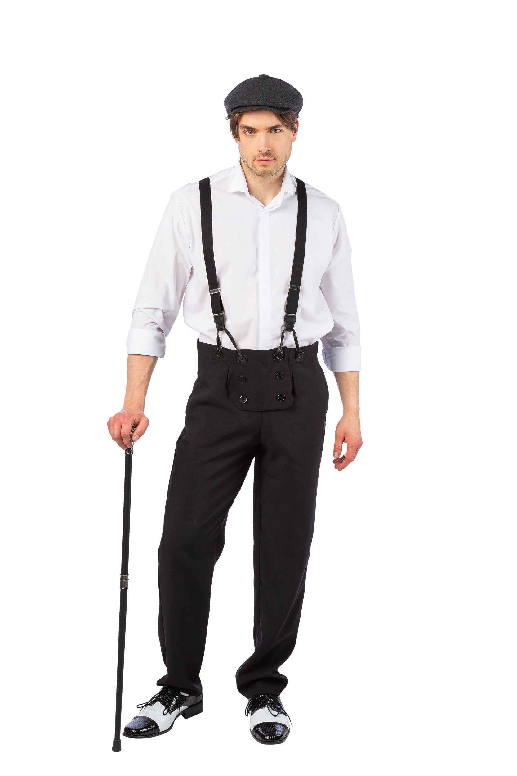 20's Trousers with suspenders, black 