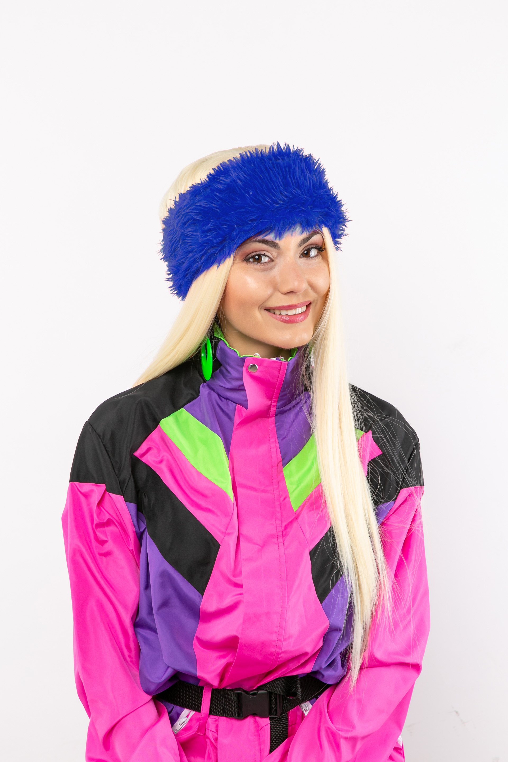 Headband fur, blue